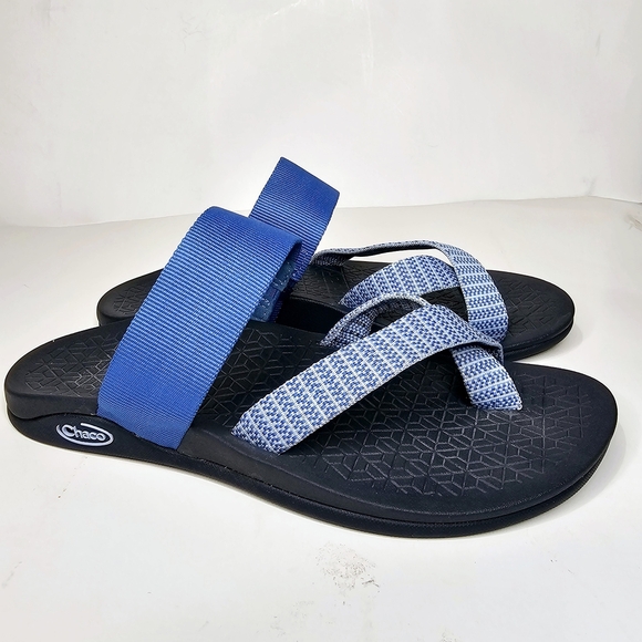 Chaco Blue and Black Sandals - Picture 1 of 6